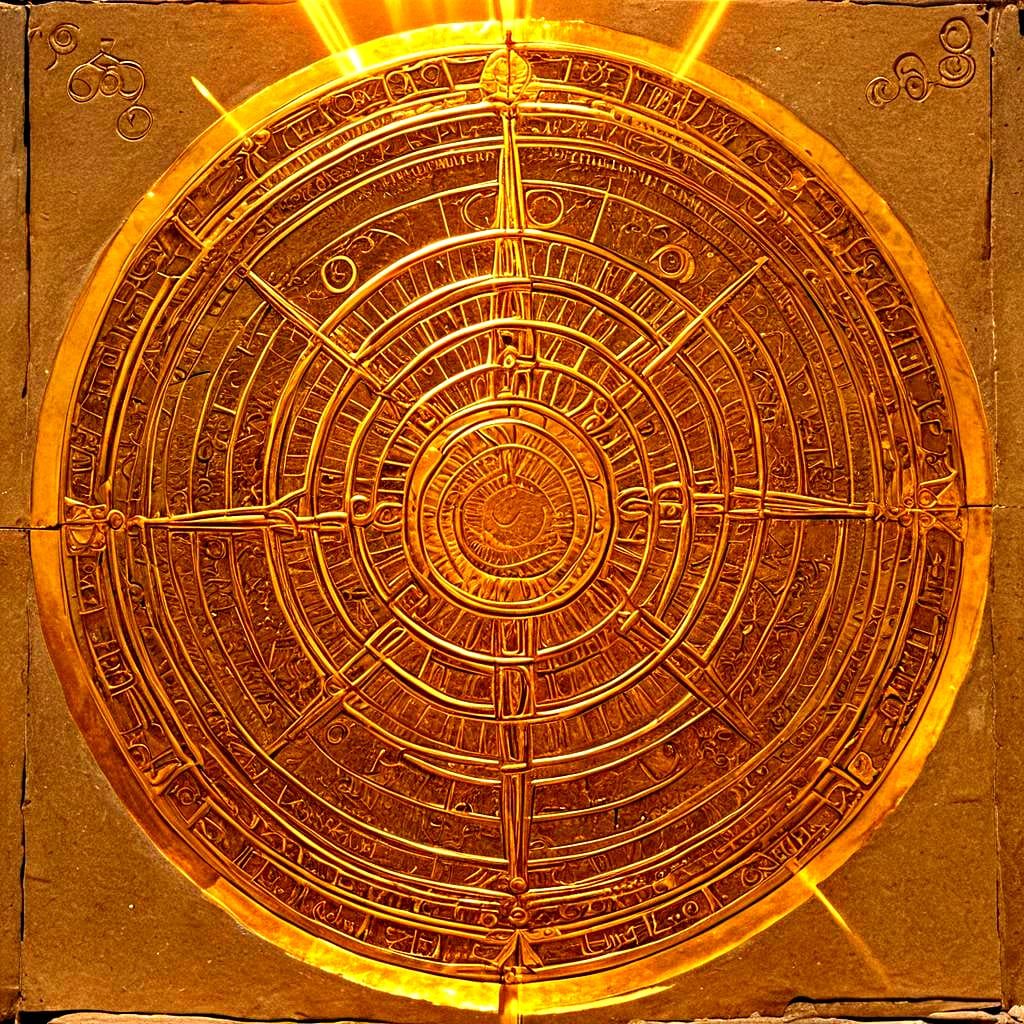 Radiant Golden Magic Circles Before Sun Altar
