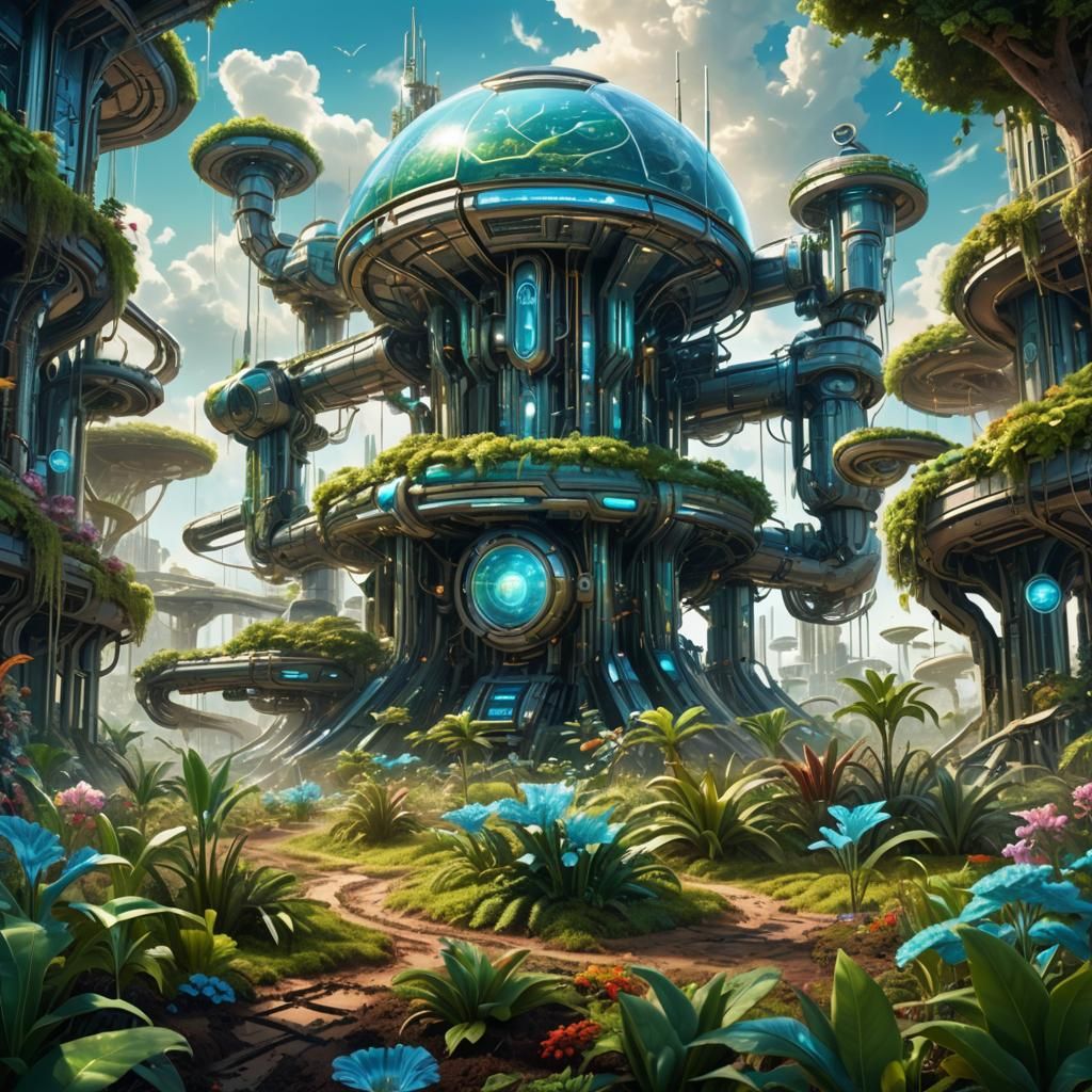 Futuristic Machine Cultivates Soil in Sci-Fi Plantation