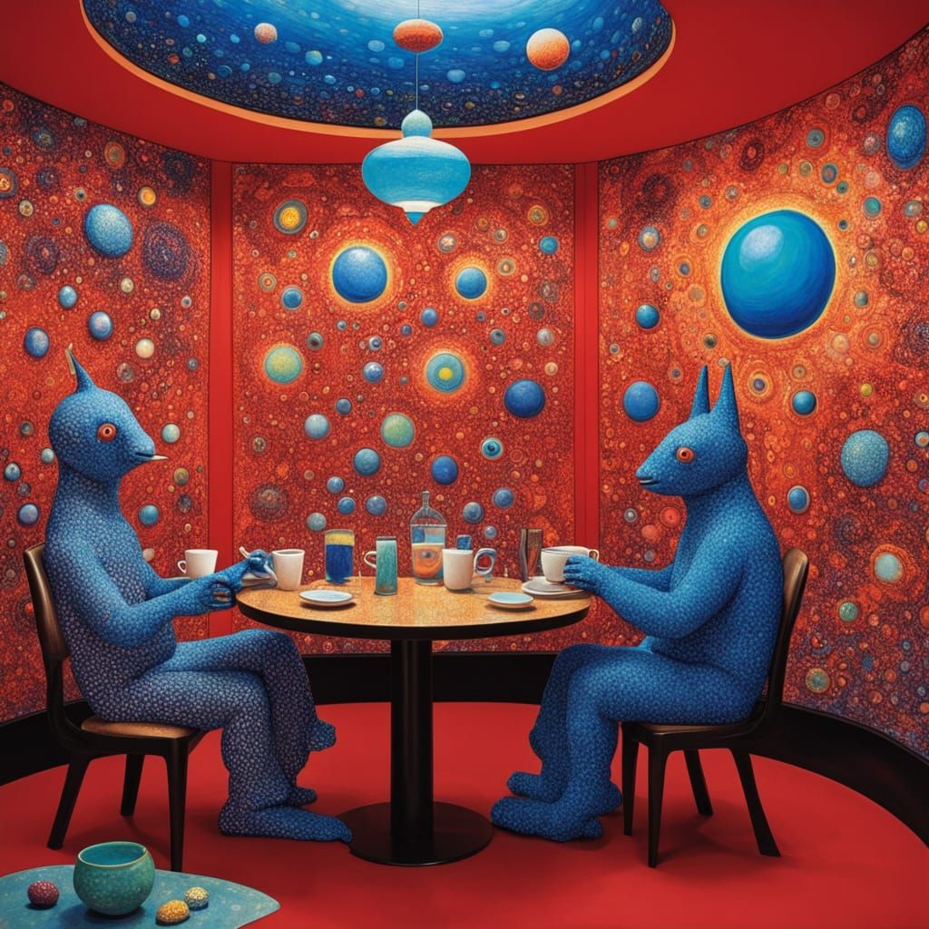 Space Cafe: A Surreal Utopia in Psychedelic Art