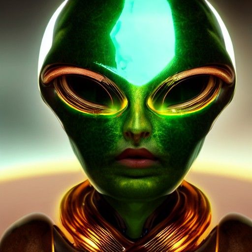 Futuristic Alien Portrait in Digital Art