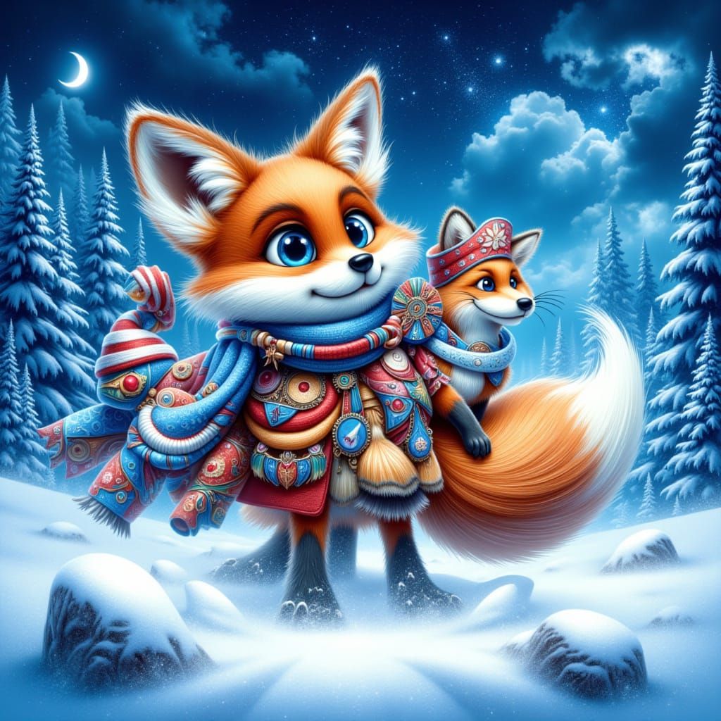 Foxes in snow fun!