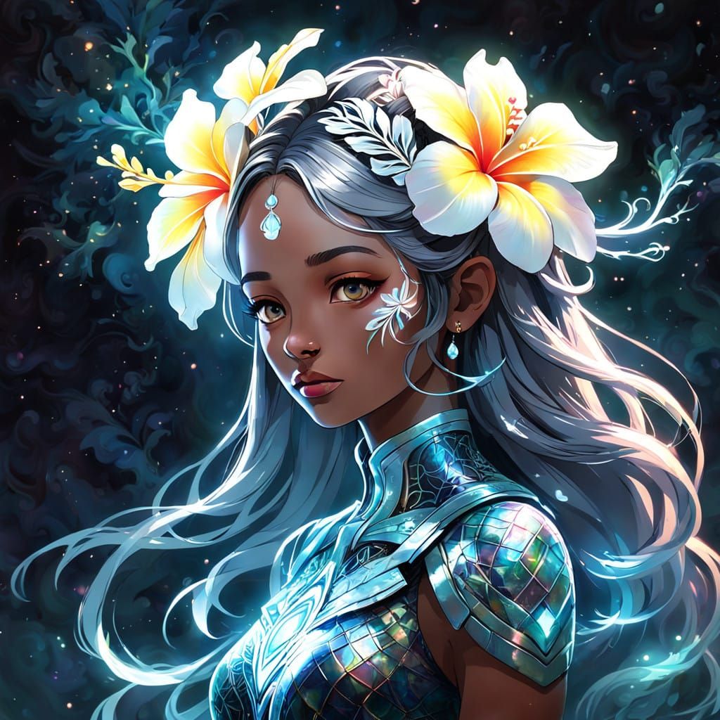Polynesian Goddess in Ethereal Bloom