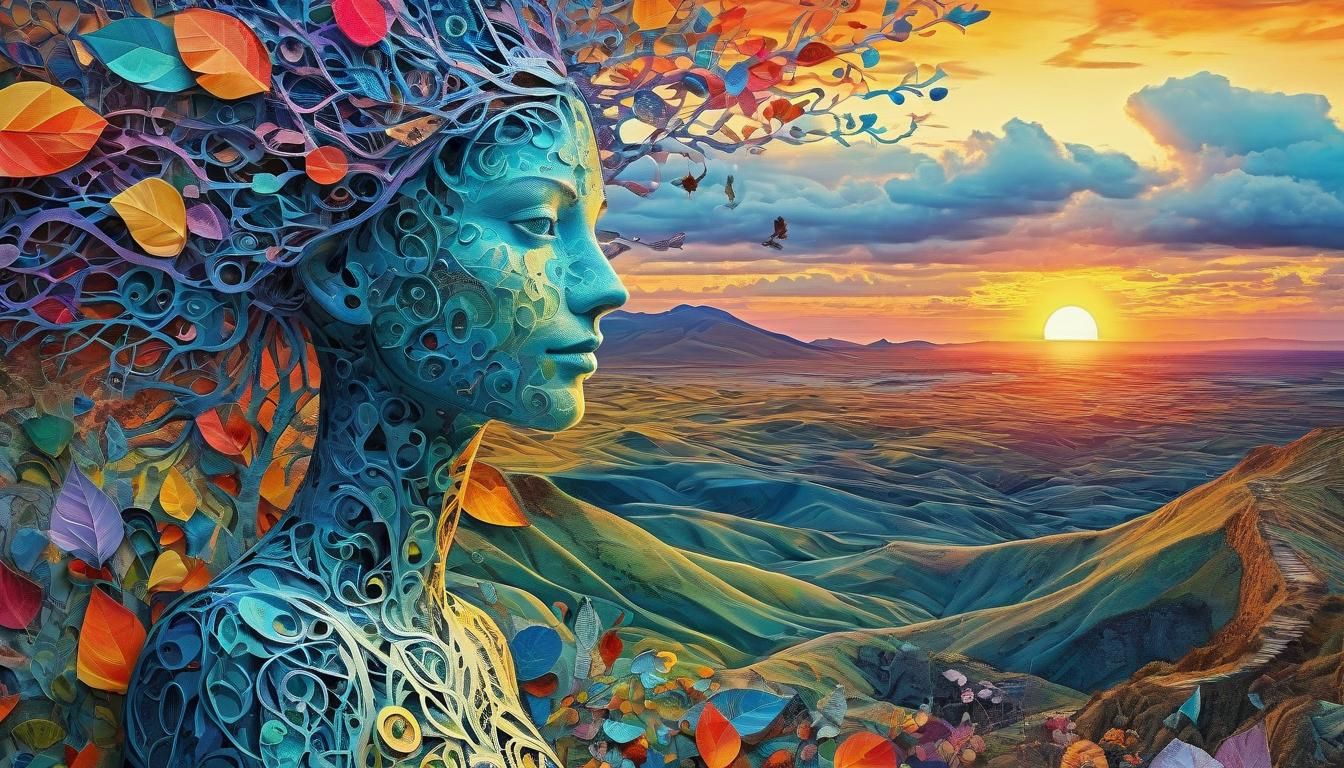 Mesmerizing Bio Art Paper Collage in 8K