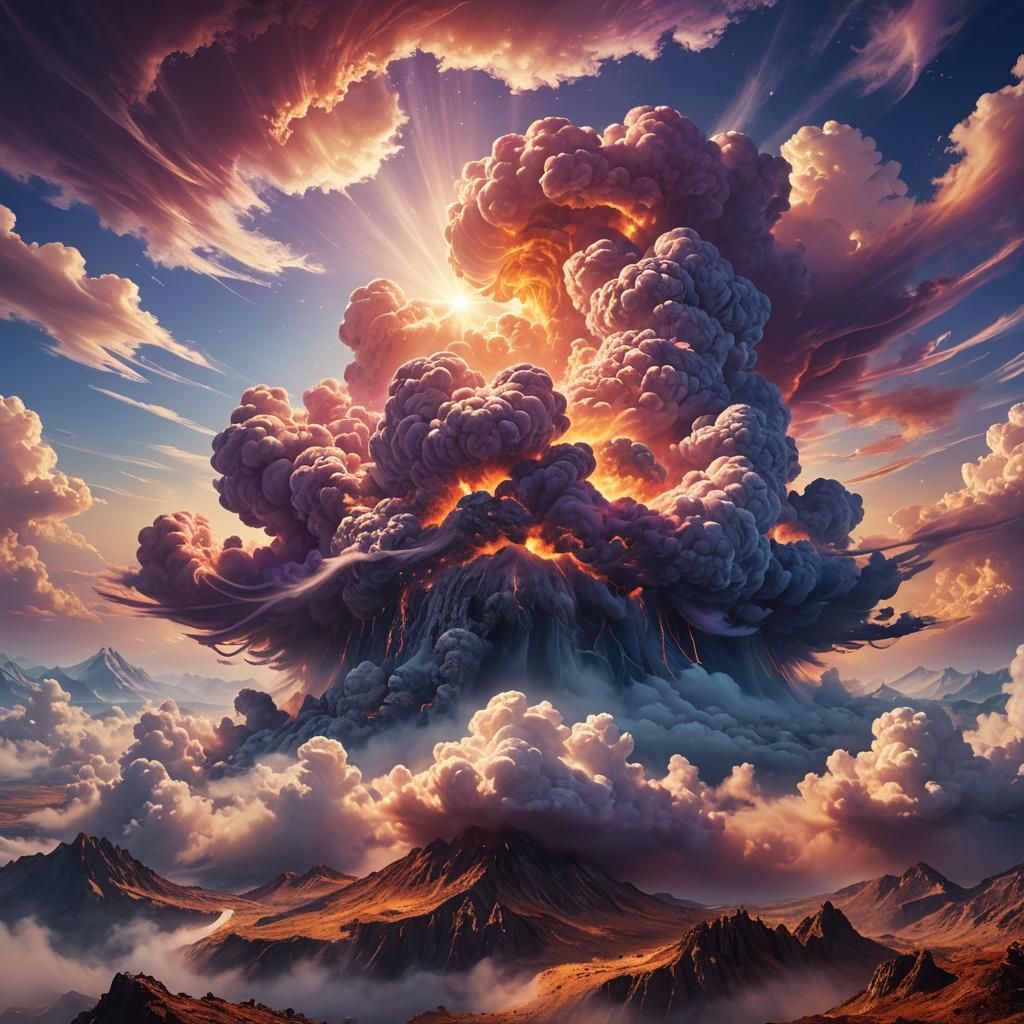 Serpentine Cloudscape in Digital Matte Painting Style