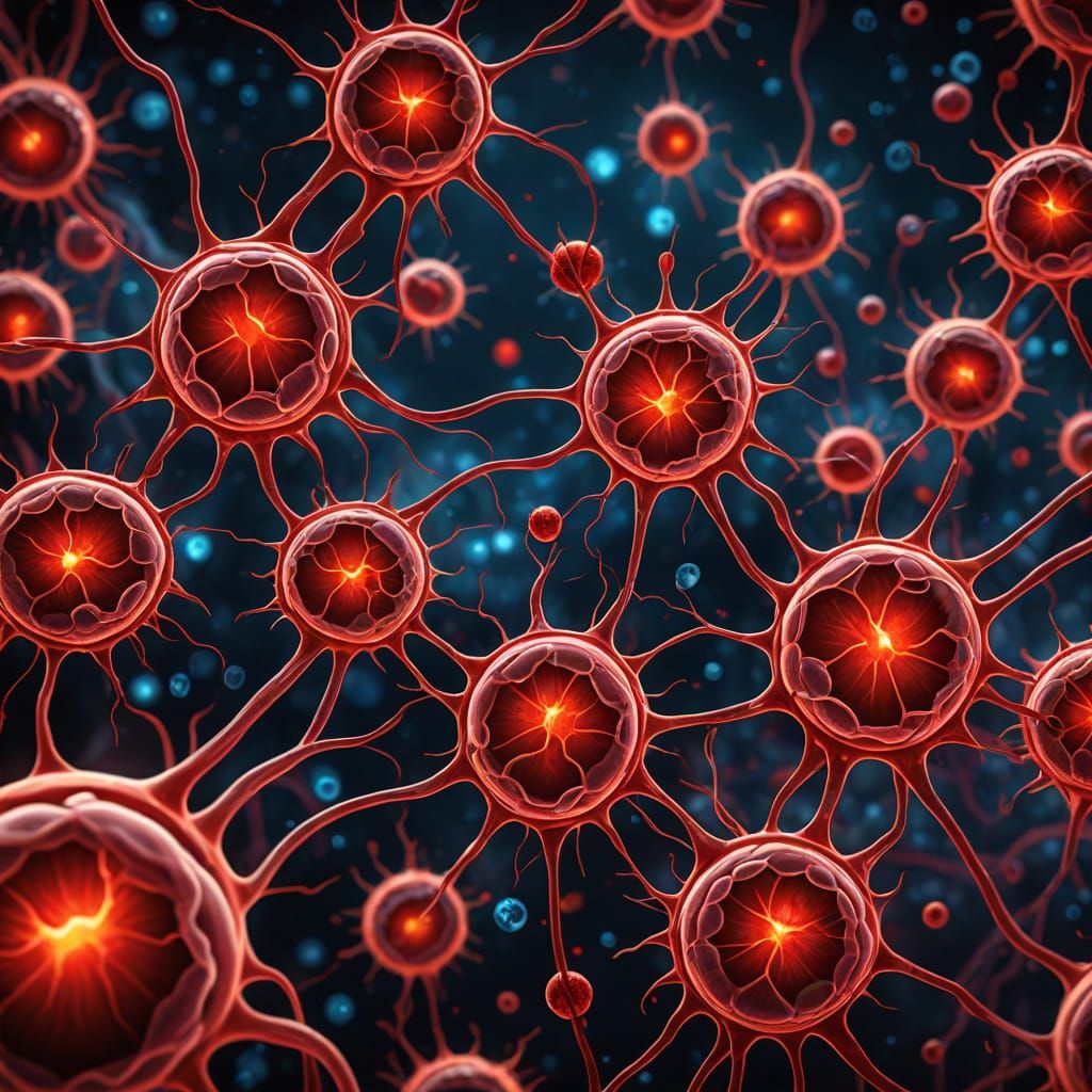 Erythrocytes Flowing Through Blood Vessel: Microscopic Conce...