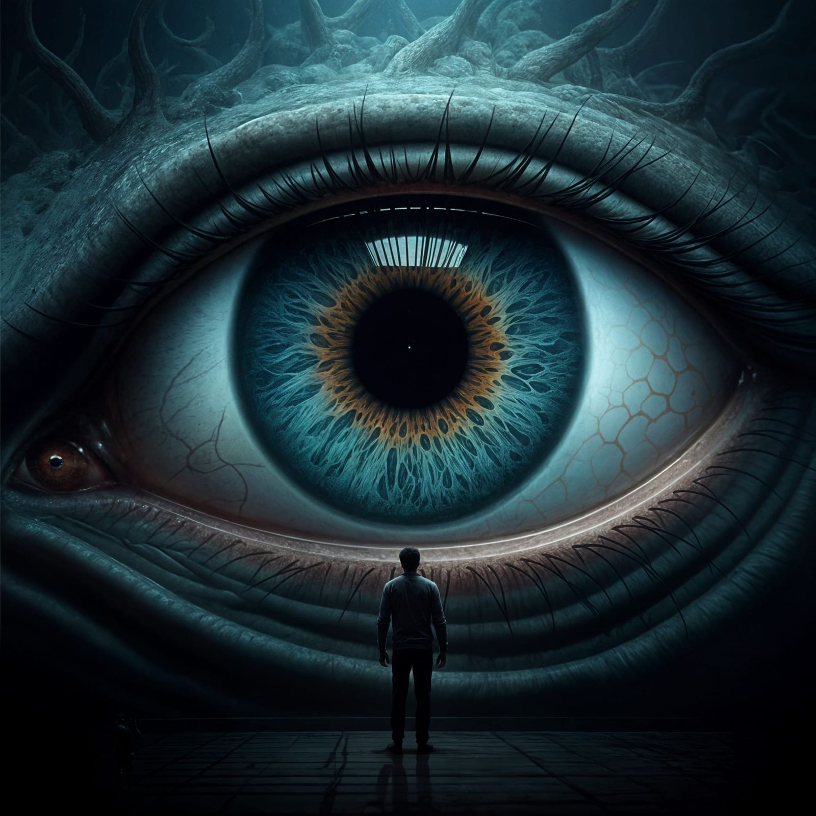 Eerie Encounter: Man and the Colossal Eye