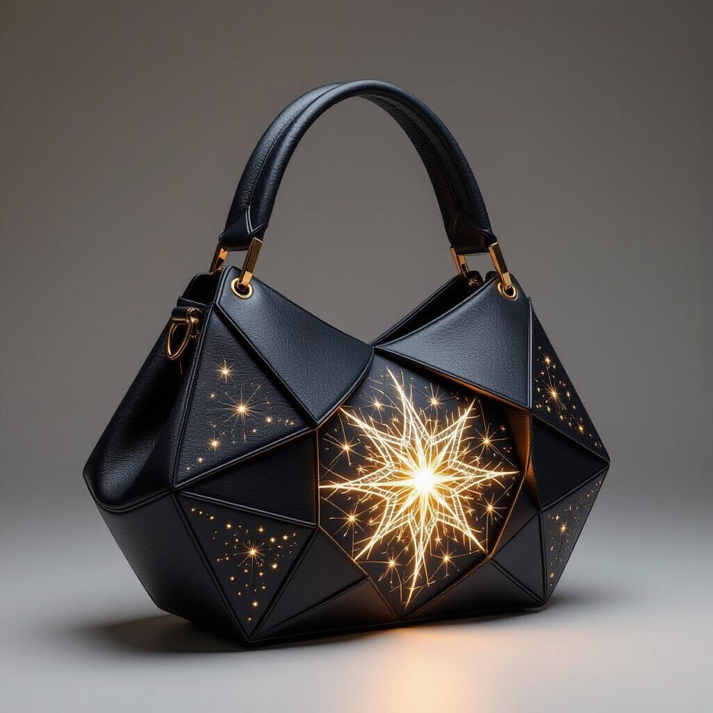 Avant-Garde Handbag with Celestial Patterns
