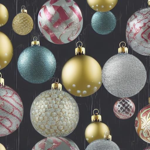 Christmas Baubles in Diamond Painting Style