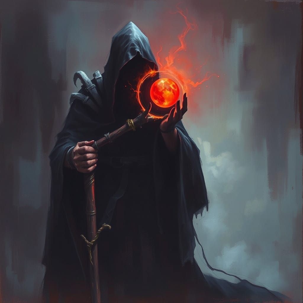 Dark Sorcerer Casts Malevolent Spell