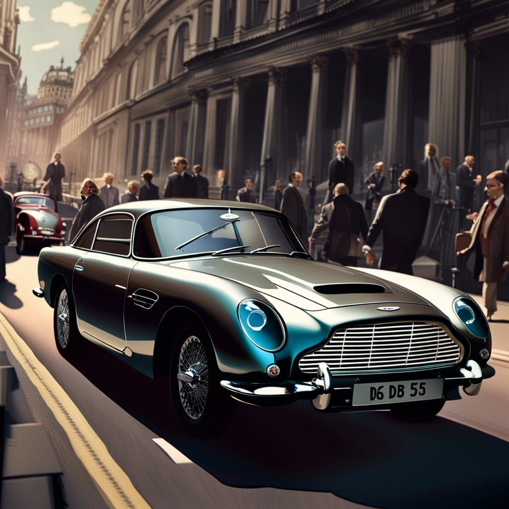 Aston Martin DB5 Drives Through Fantasy London