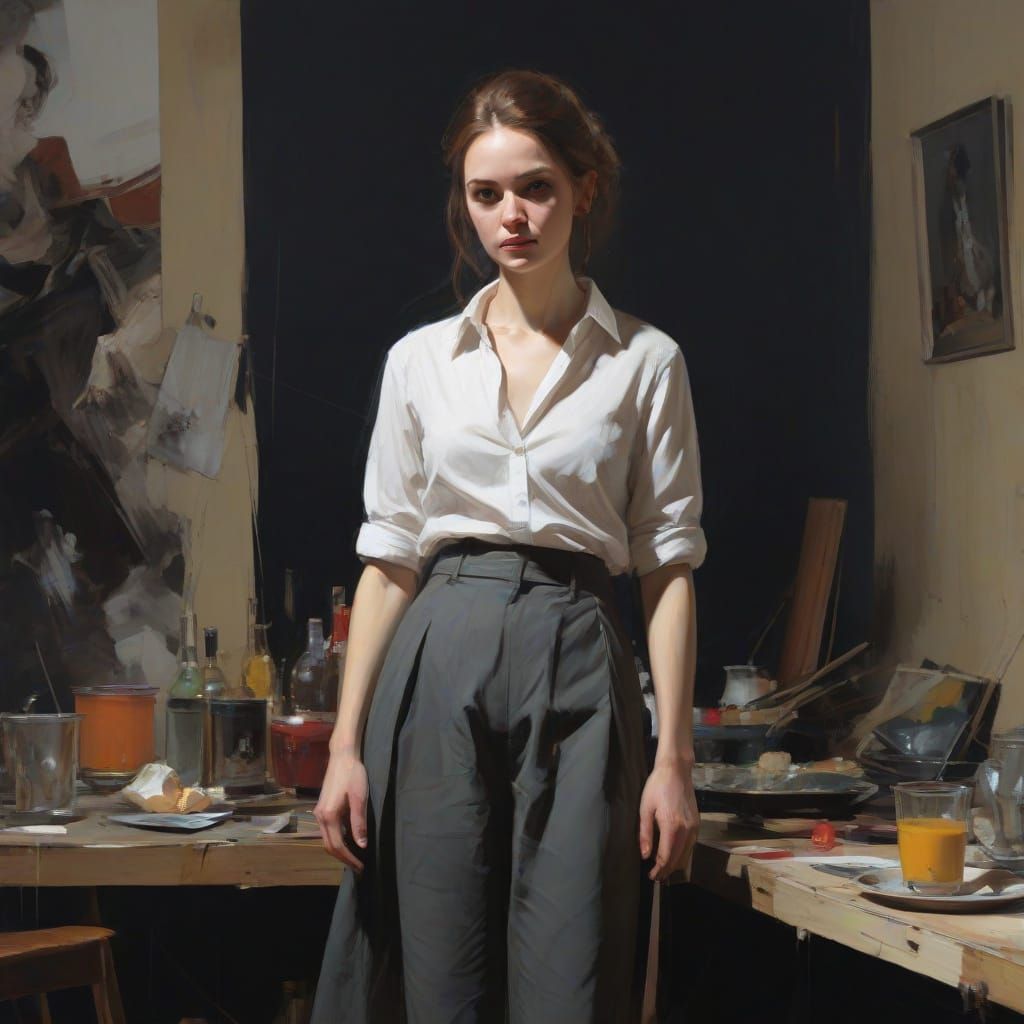 Abstract Expressionist Painting in the Style of Adrian Gheni...