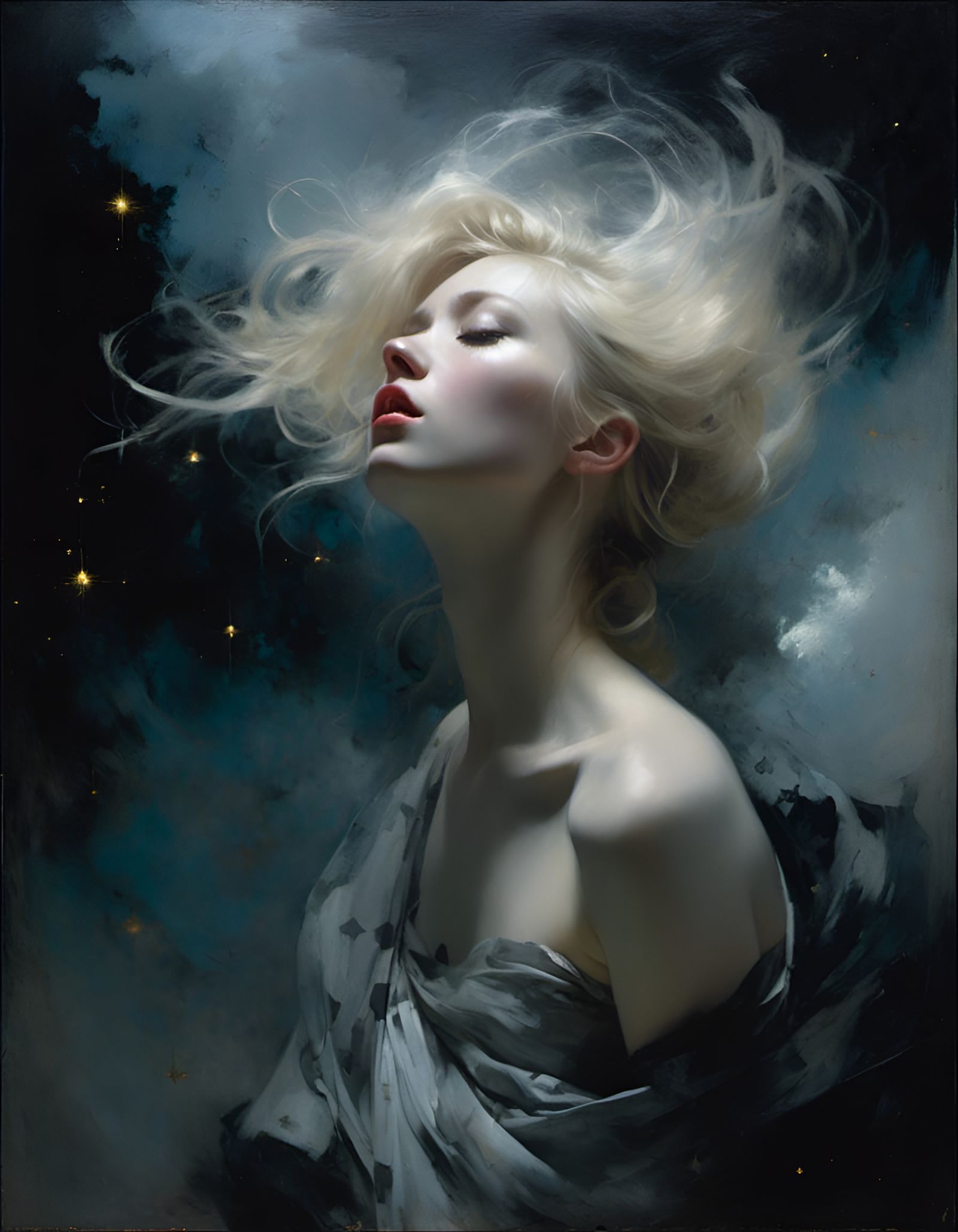 Surreal Cosmic Despair: Chiaroscuro in Photorealistic Style