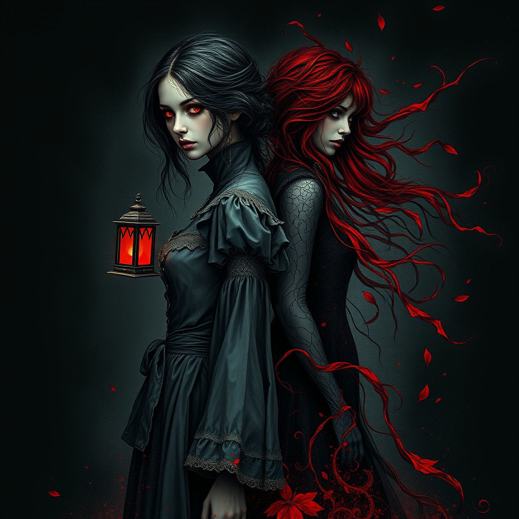 Gothic Women in Dark Fantasy Illustration