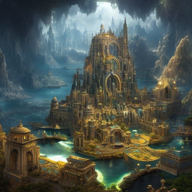 Atlantis: Underwater City with Floating Gardens