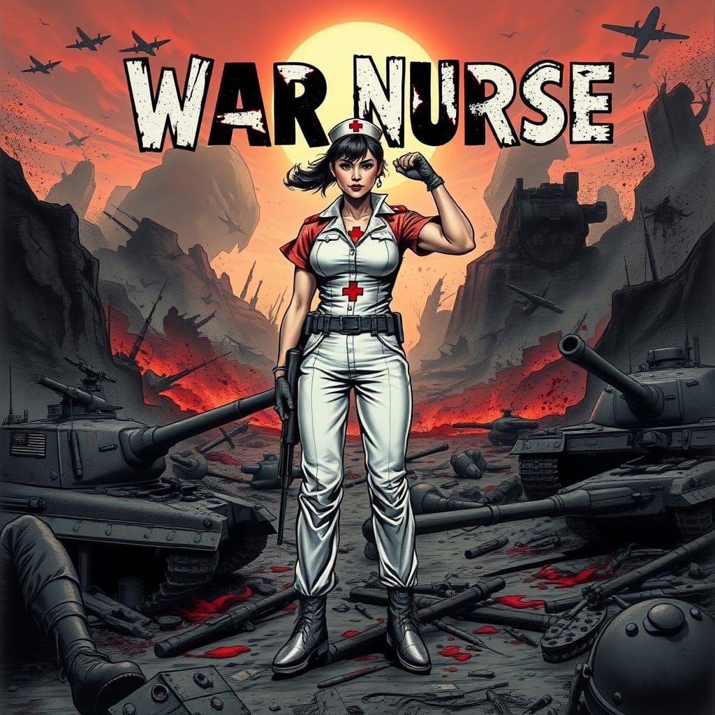 a comic book cover art in the style of Mike Mignola and Alex...