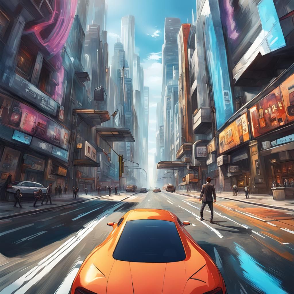 Hyper Tech Streetscape: Advanced Buildings in a Futuristic C...