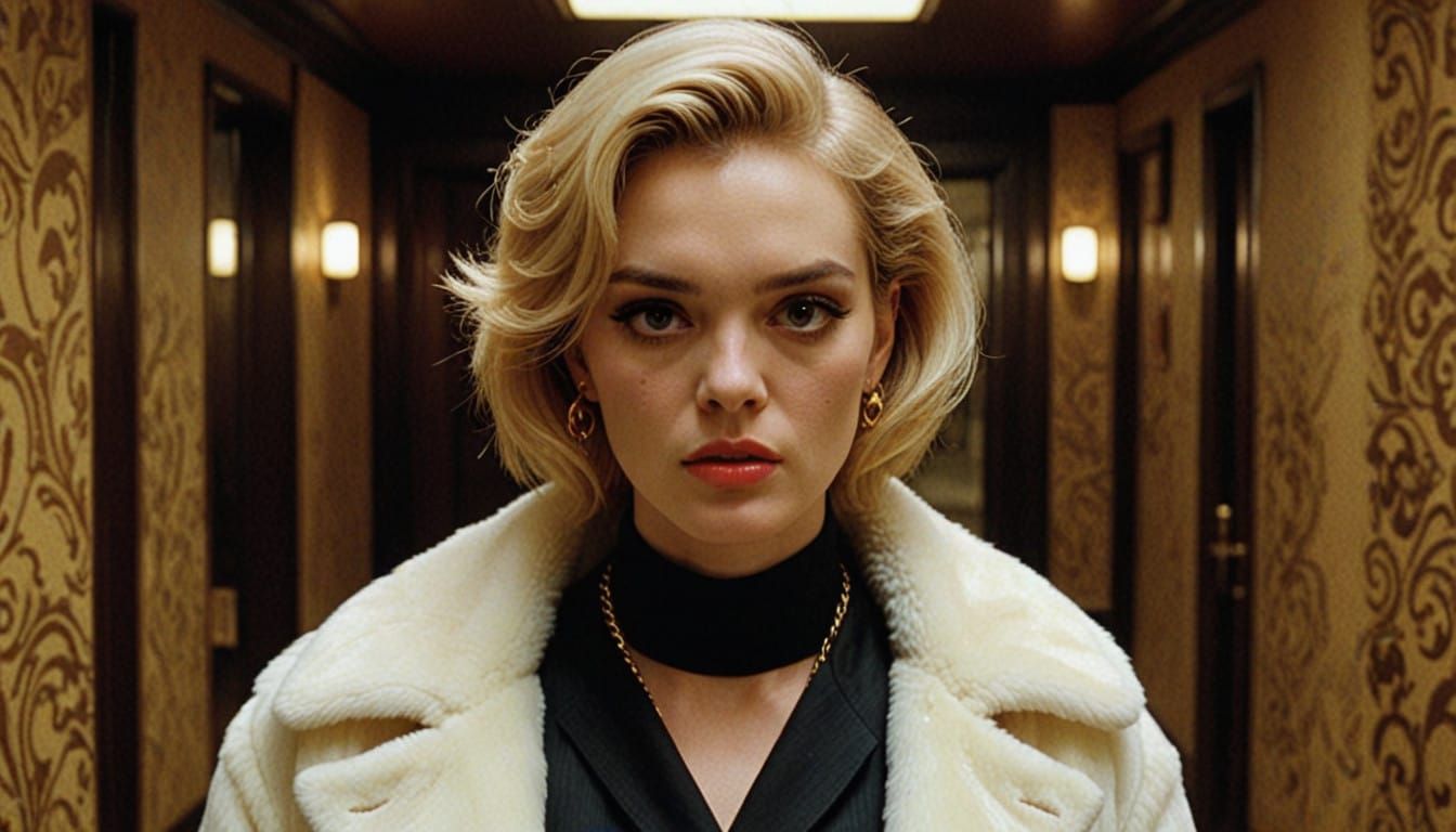 Glamorous Blondie Towers Over 80s USSR Market Scene