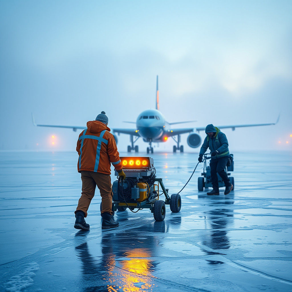 Ice Runway Prep: Sci-Fi Matte Painting in 8K