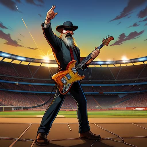 ZZ Top Rocks Open Air Stadium: Comic Book Art