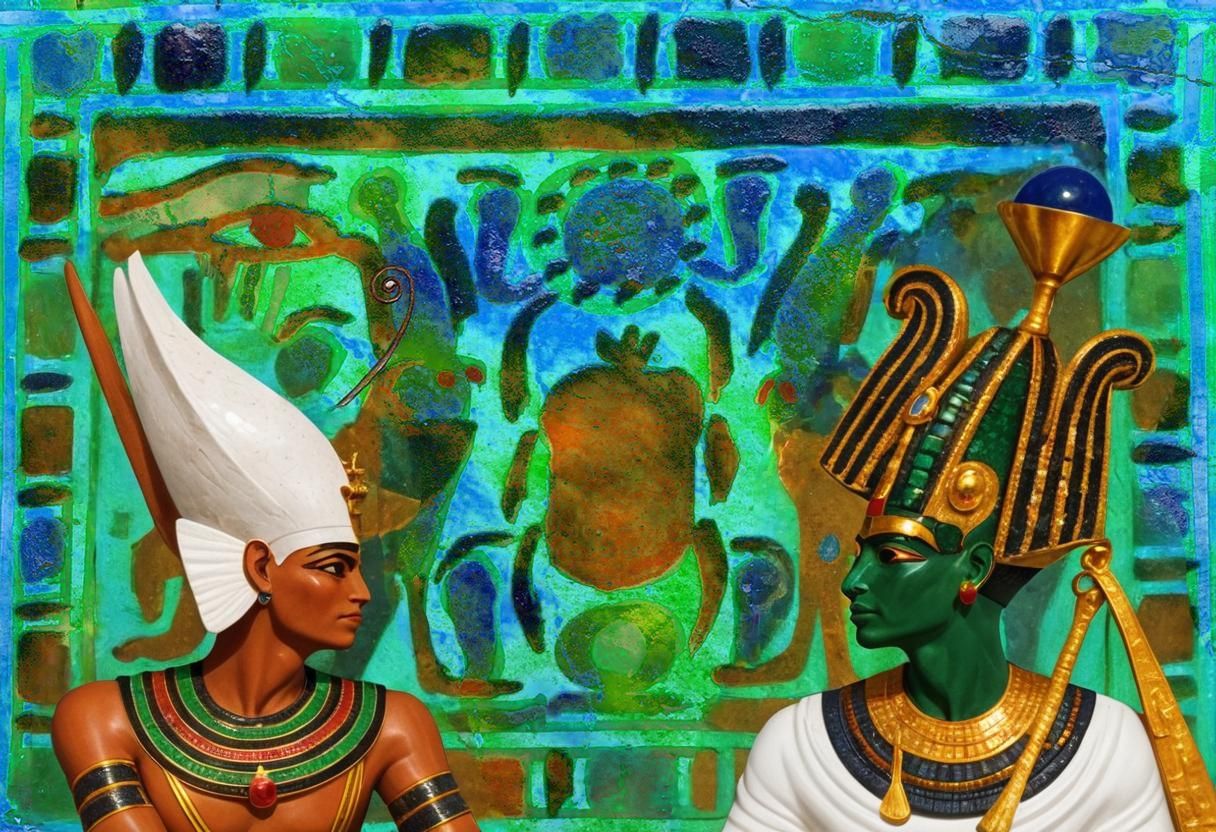 Hyperrealistic 3D Pharaoh Gods with Precious Jewels