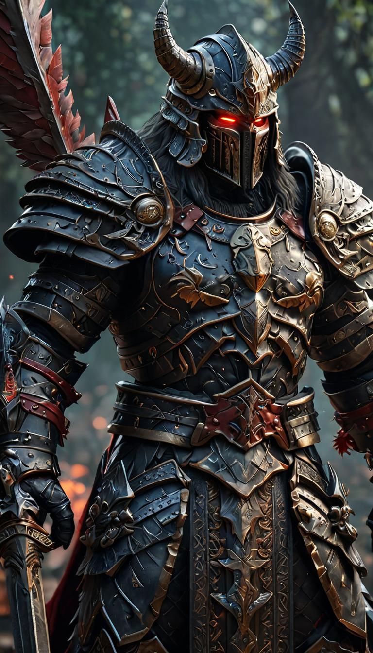 Berserker God of Weapons in Obsidian Armor