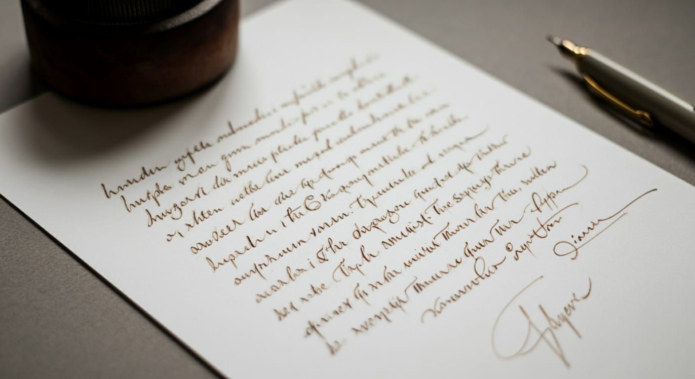 Hyperrealistic Handwritten Text Sample on White Paper