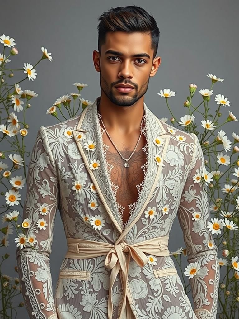 Black Woman in Edible Daisy Haute Couture