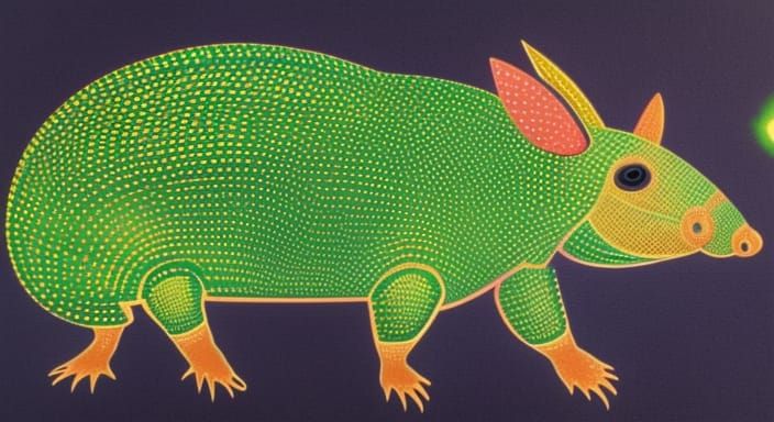 Armadillo Finds a Tin Can in Black Light