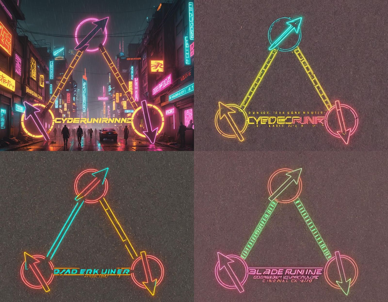 Vibrant Neon Lines in Cyberpunk 2099 Style