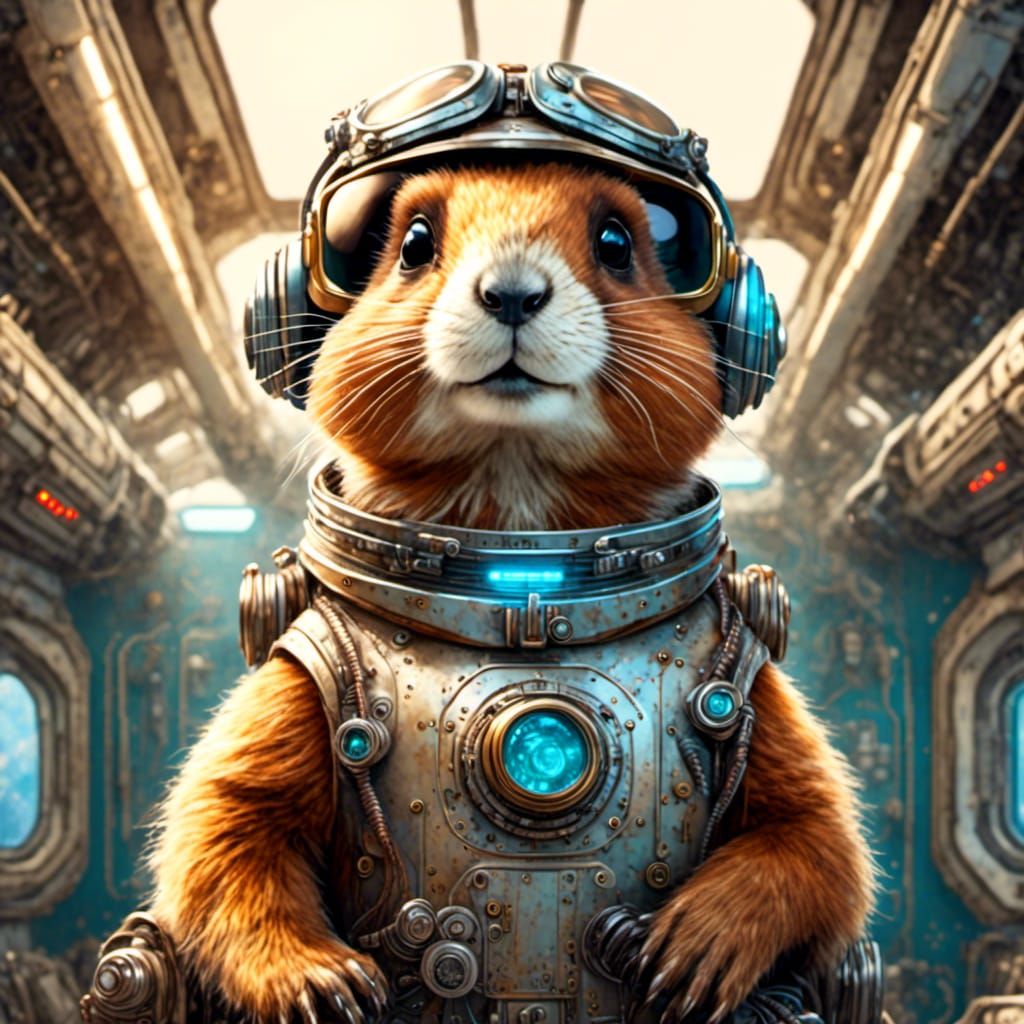 Marmot Pilot in R2D2 Suit on Starship Enterprise