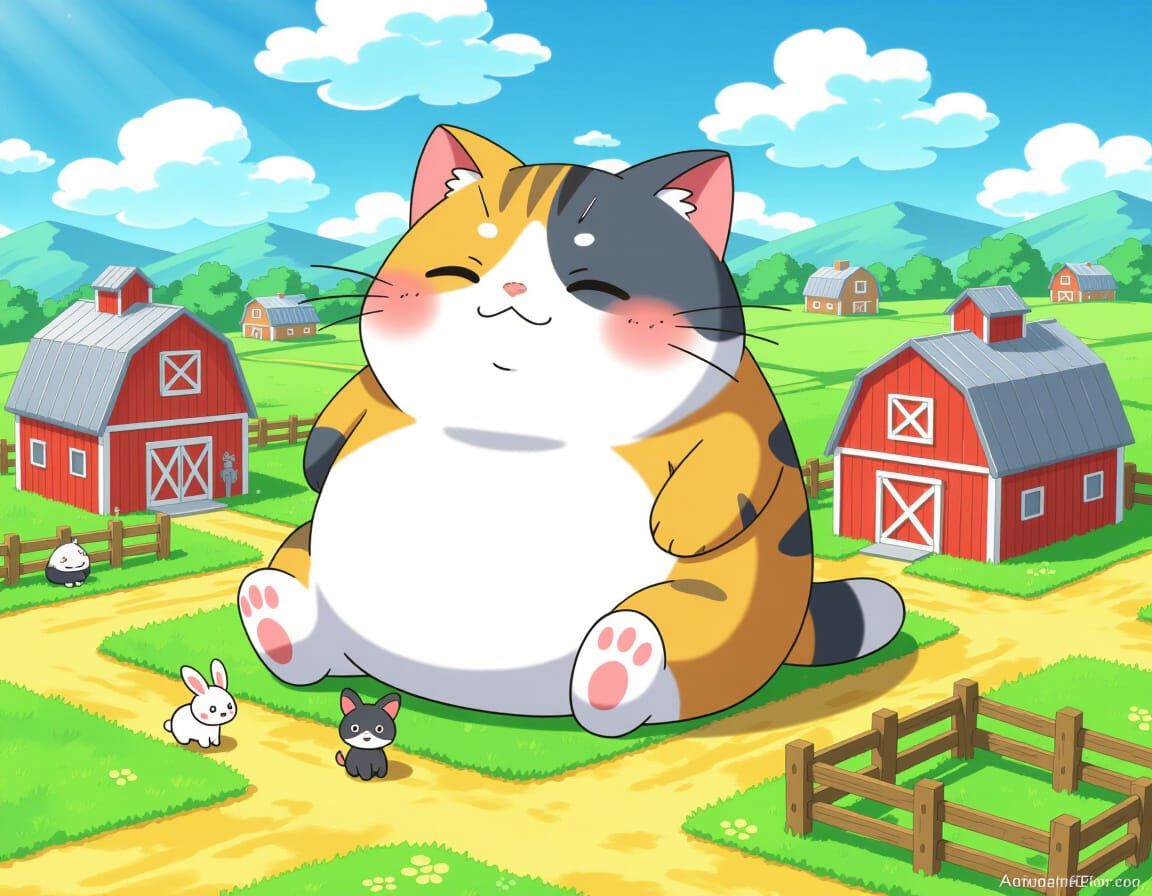 Soaking Up The Sun  . . . Giant Cat