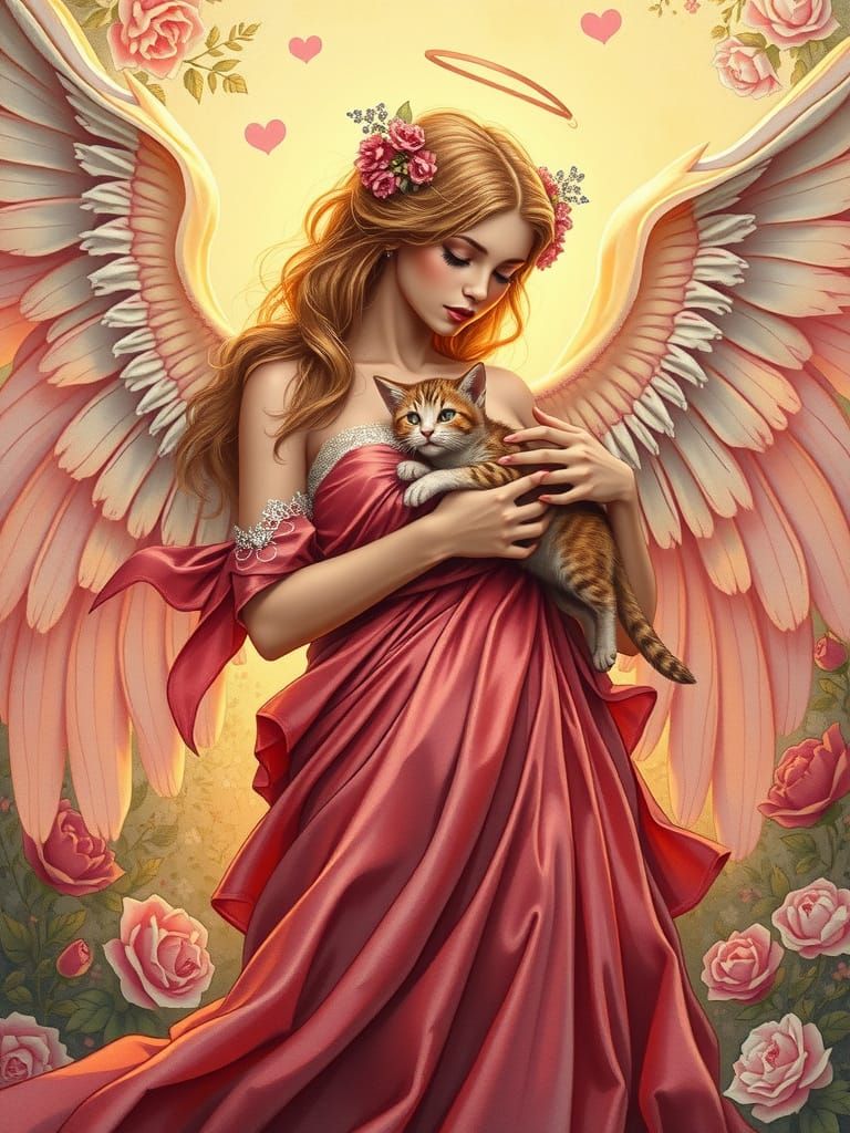 Sensual Valentine Angel in Lavish, Golden Light