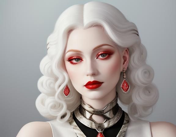 Art Deco Woman with Snake in Pastel Colors