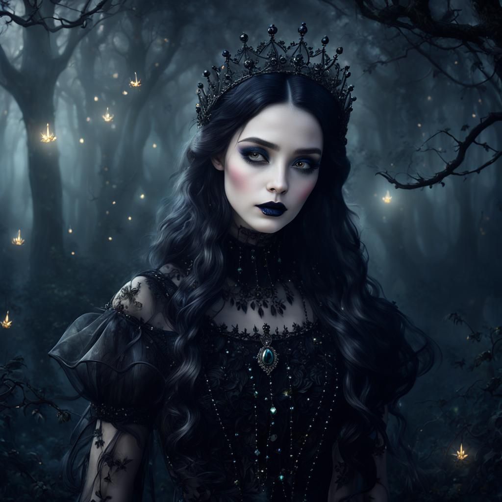 Gothic Forest Queen Portrait in 3D