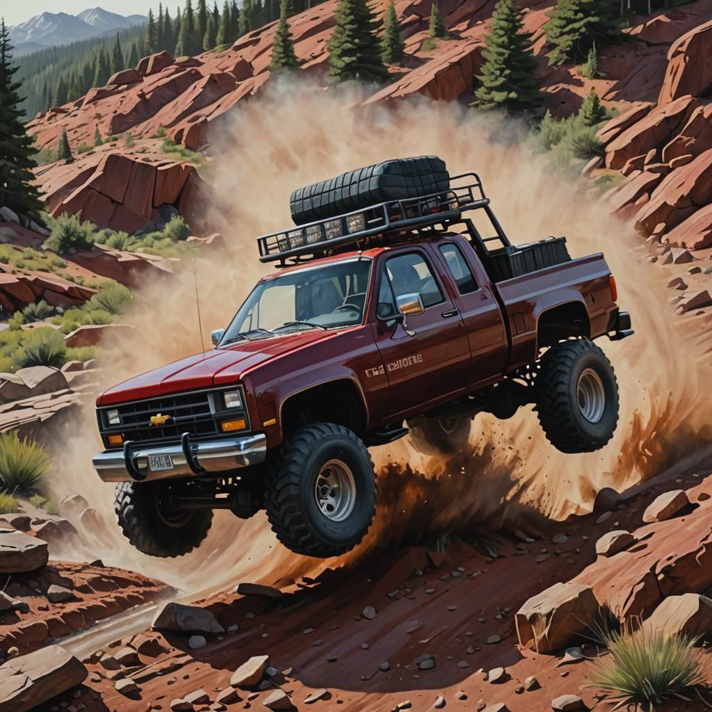 Chevrolet K1500 Off-Road Oil Painting