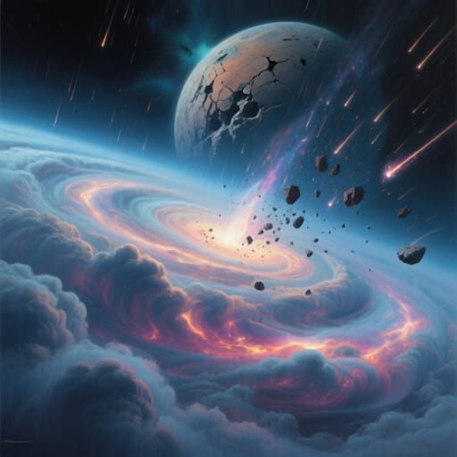 Helium Gas Clouds in Deep Space Nebula