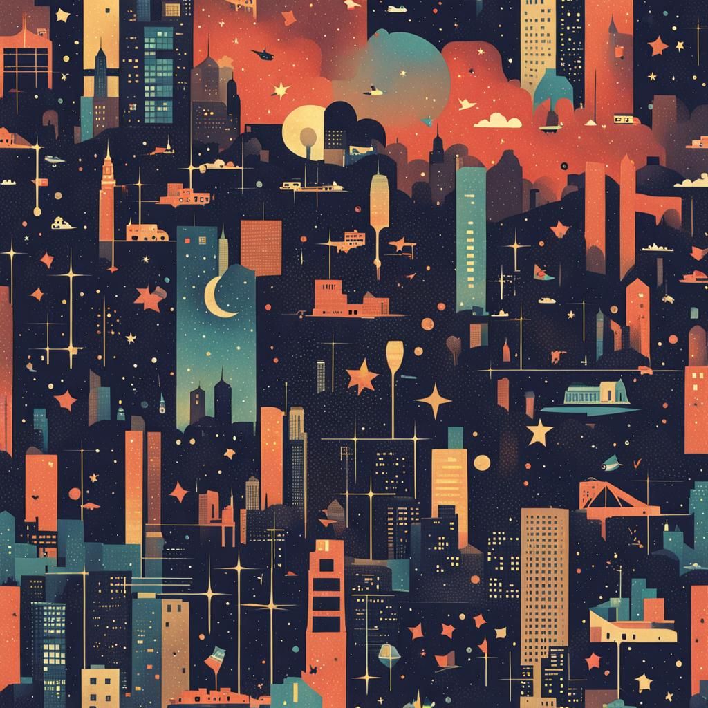 Cityscape Made of Stars: A Celestial Metropolis