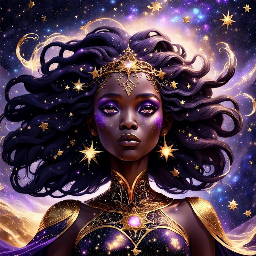 Celestial Stardust Goddess in Constellation