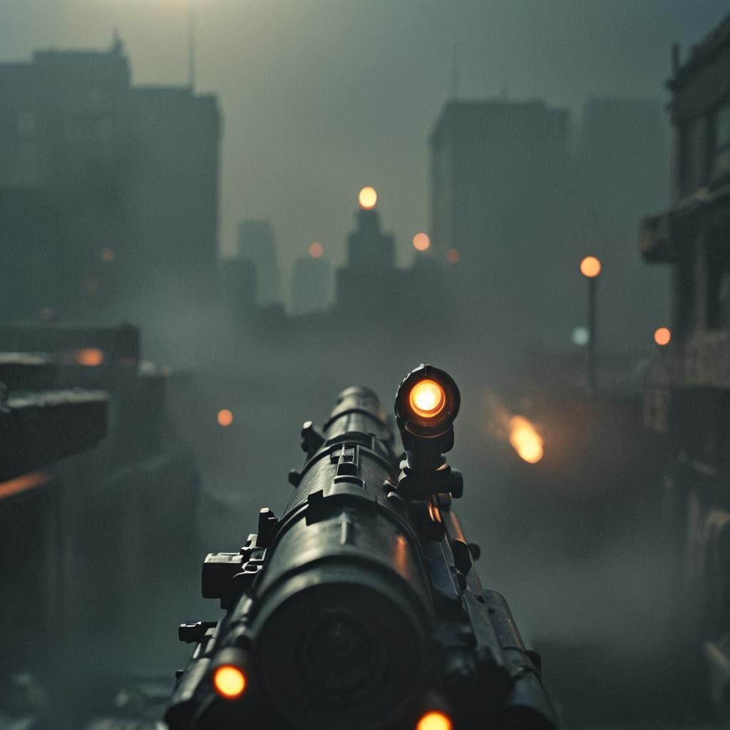 Gun Barrel Microchip: Hyper-Realistic Cinematic Still