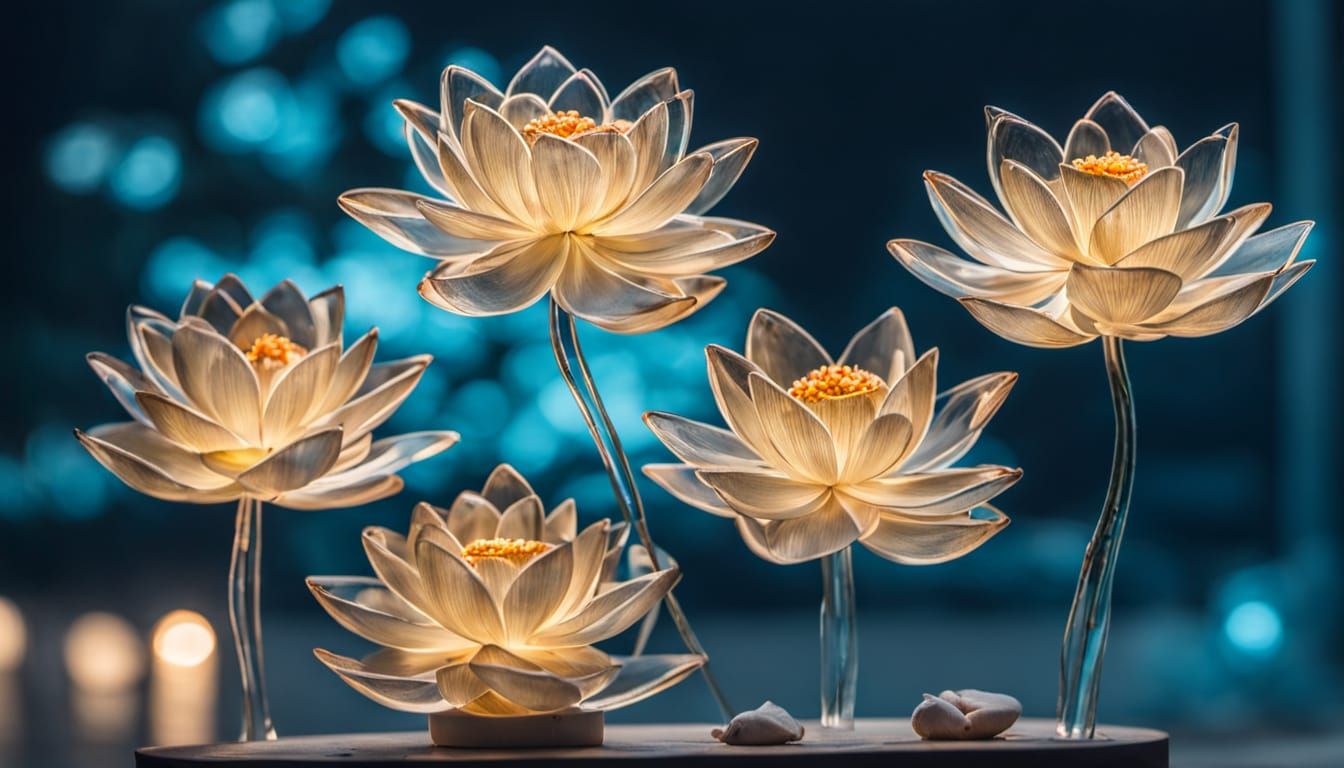 Glass Lotus Flower with Thousand Petals