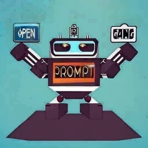 Cute Robot Holding an Open Prompt Gang Sign
