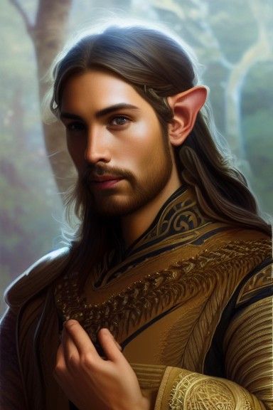 Elven Priest Portrait in Detailed Digital Painting