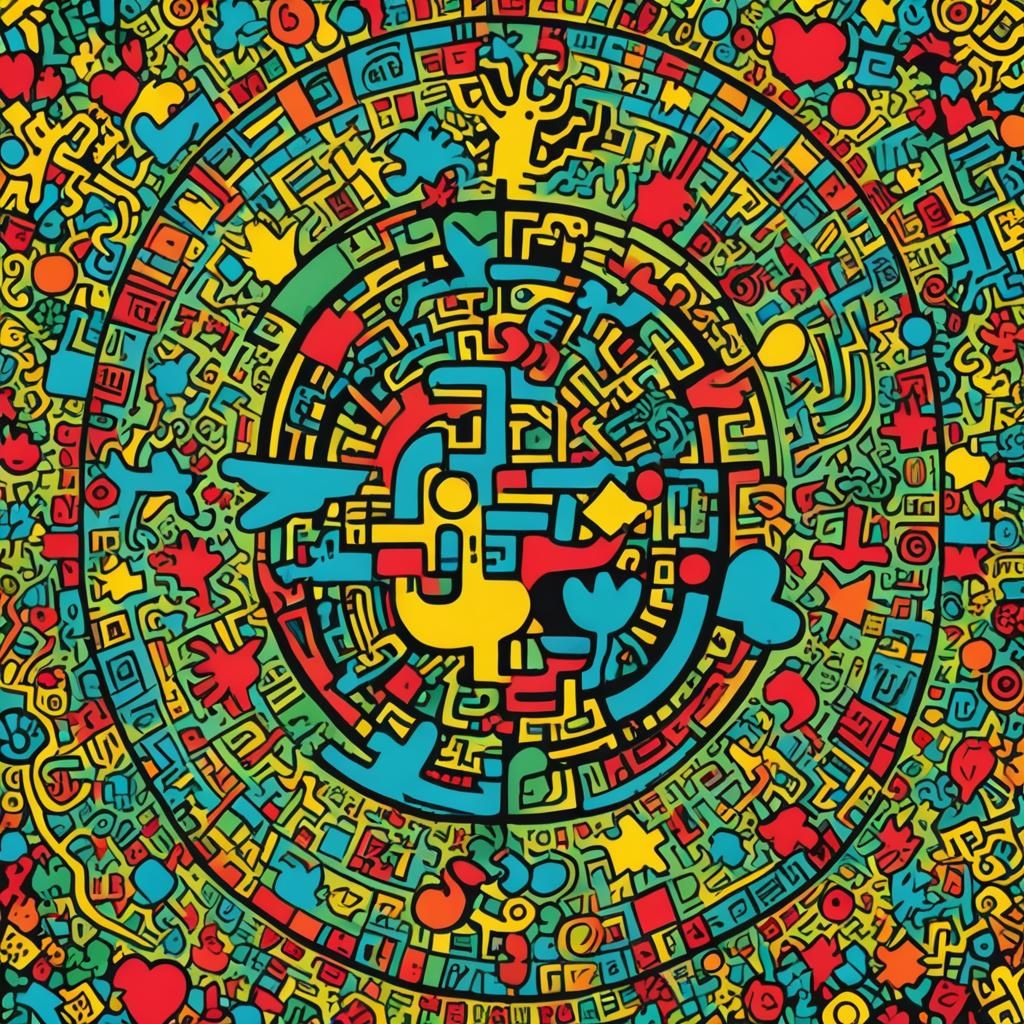 Vibrant Pop Art Mosaic of Nature and Temptation