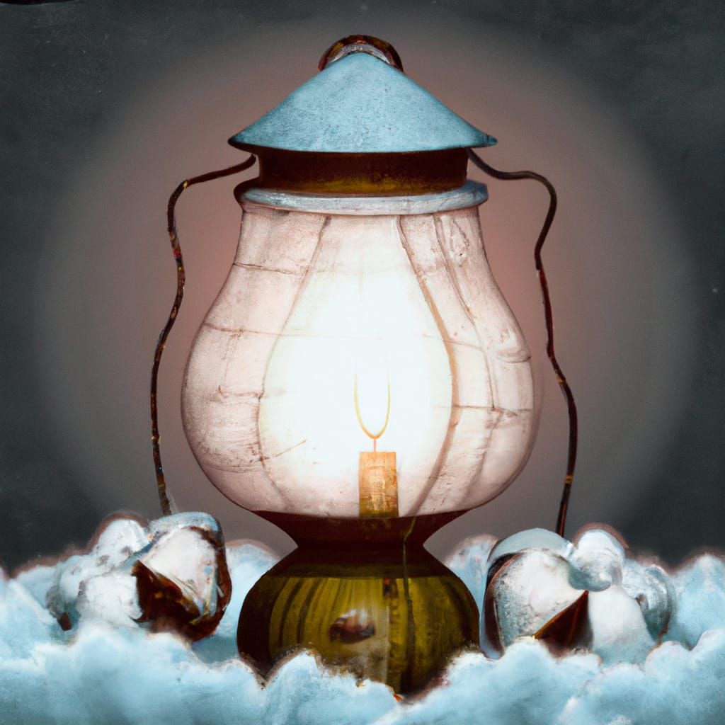 Cozy Winter Lamp with Cotton: 8K Concept Art