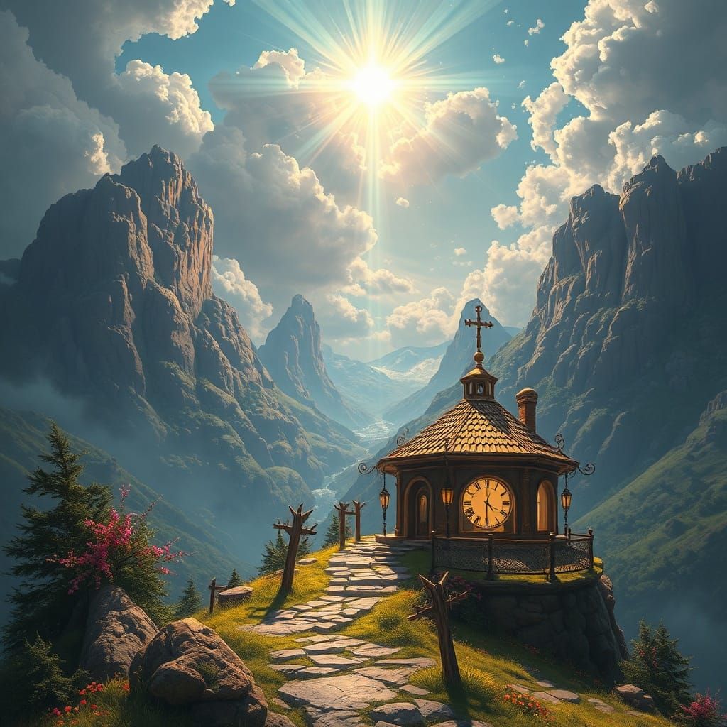 Fantastical Landscape with Heavenly Glow