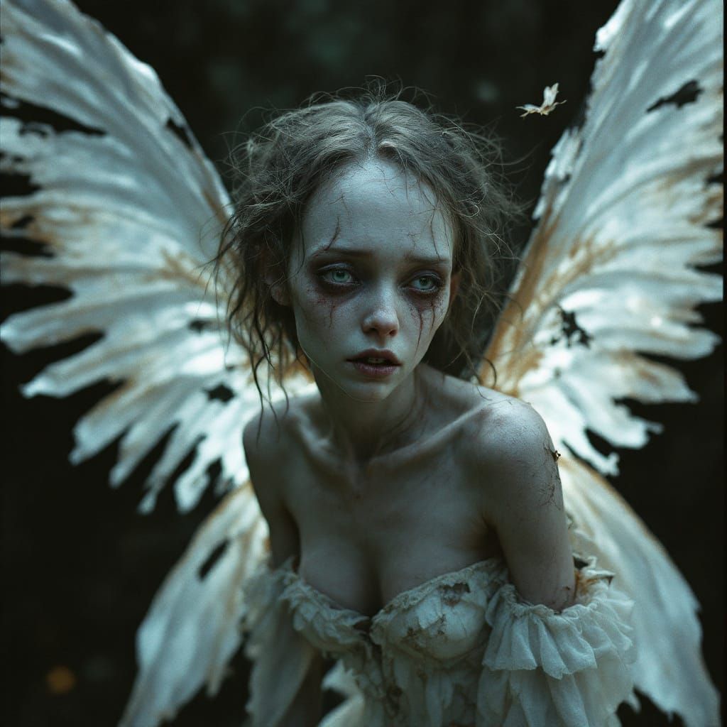 Gaunt Fairy With Tattered Wings and Disinterested Look