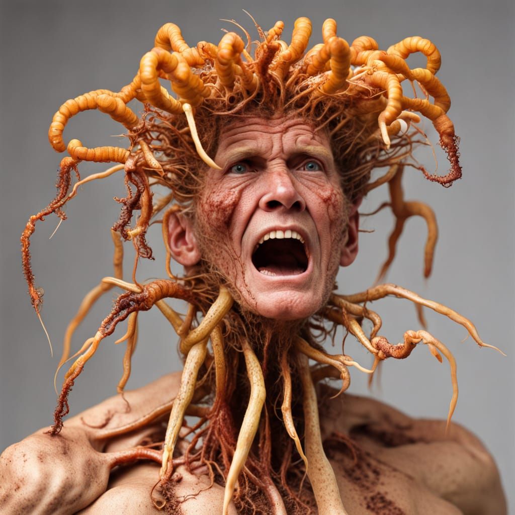 Cordyceps Infected Gunther von Hagens in Dark Art Style