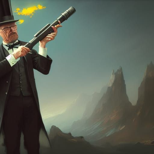 Walter White with Bazooka: Dark Fantasy Concept