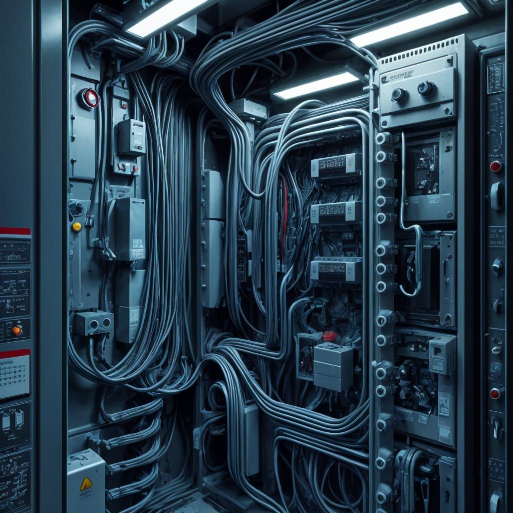 Complex Electrical Panel Layout for High-Power Computer