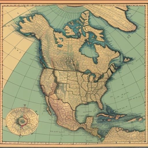 Illustrated Map of North America